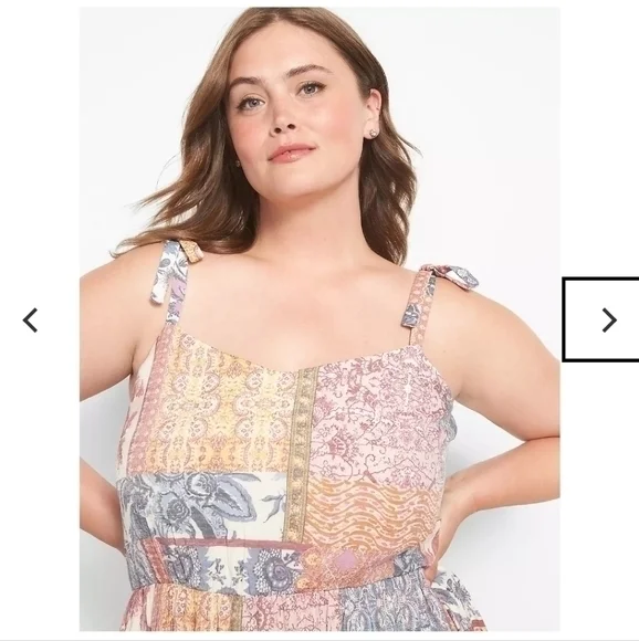 Lane Bryant Multicolor Patchwork Midi Dress - Picture 3 of 16